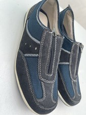 AVENUE size UK 8 Blue suede/textile zip shoes.
