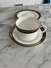 1 x Coalport 'Blue Wheat' Straight Sided Tea Cup/Saucer/Plate Tea Trio-1st