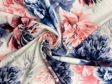 Scuba Knit Stretch Fabric 160 cm Wide – Floral Print Polyester Spandex Bolt