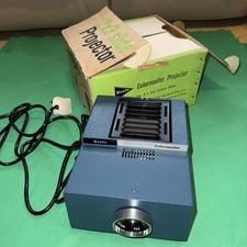 Boots Colormaster 2" x 2" Colour Slide Projector Blue In Box with Screen