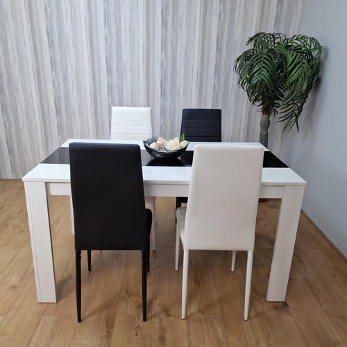 Piece black white dining - &,