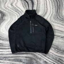 RAB Boulder Pull On Polartec 1/4 Zip Fleece Jacket Black Quarter Zip Sz Boxy S