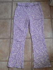Purple & white floral trousers