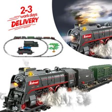 Train Toy Set Steam Train Toy with Light & Sound for Children Rechargeable NEW