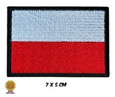Polish Flag Patch Iron On Badge / Sew On Poland Flag Embroidered Applique Motif