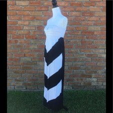 Strapless Chevron Maxi Dress