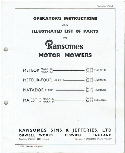 Ransomes meteor mk12 - ransomes, mk12/15