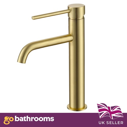 Gold bathroom sink tap tall - bathroom,