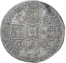 1732 George II Silver Shilling – Early Milled British Coin