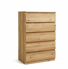 Home Jenson 5 Drawer Chest - New Oak Effect | Wooden storage chest with 5 drawer