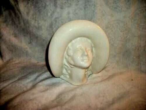 Art deco pottery lady head - art,