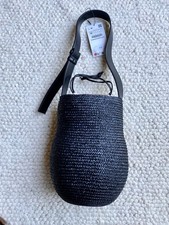 BNWT ZARA Black Woven Straw