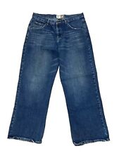 Vintage CAT Caterpillar Men's W34 L30 Blue Straight Denim Jeans Highway Truck
