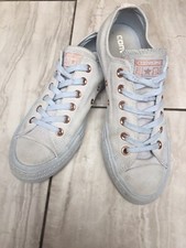 VGC, Unisex Leather Baby Blue Converse trainers, 6/39, Barely Worn