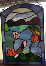 Stained Glass Bird Tulip