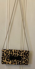 Dune Leopard Suede/Pony Clutch