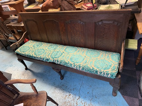 Antique georgian oak settle - oak,