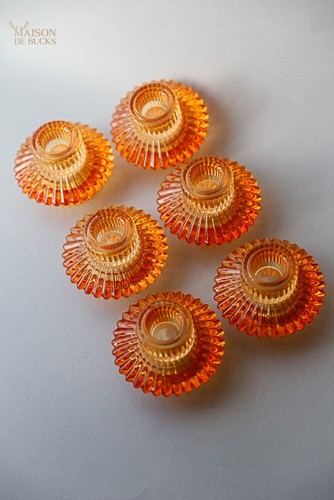 Set amber glass candle - set, 6
