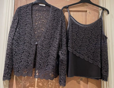 Gold jacket & cami UK 18 (10/11) BLACK/SLATE GREY & SEQUINS