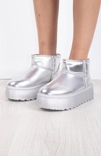 Silver Metallic Faux Leather