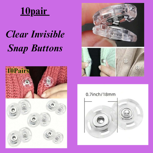 Clear invisible snap buttons - invisible,