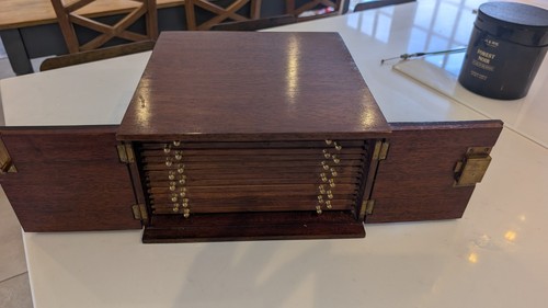 Wooden coin cabinet trays - coin,