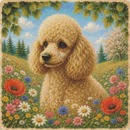 Miniature poodle puppy dog - puppy, in