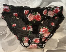 Woman’s CD TV Black Sexy Sheer knickers Stretch Panties  Size 1XL 18
