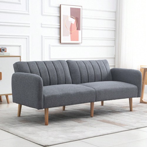 Grey linen sofa bed seater - linen,