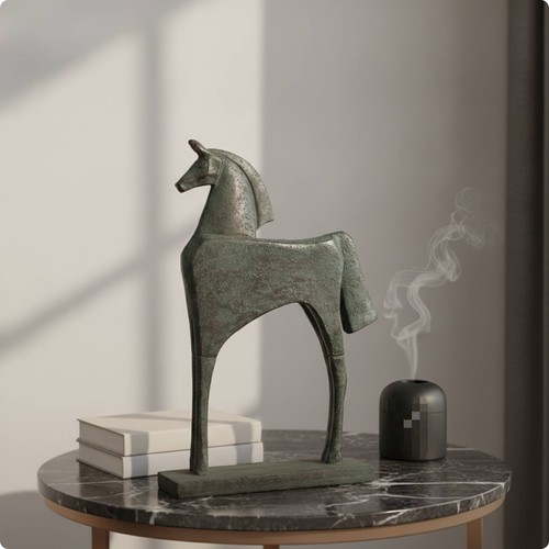Horse sculpture with - sculpture, base