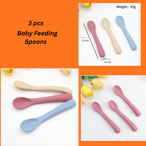 3pcs baby silicone - baby, soft