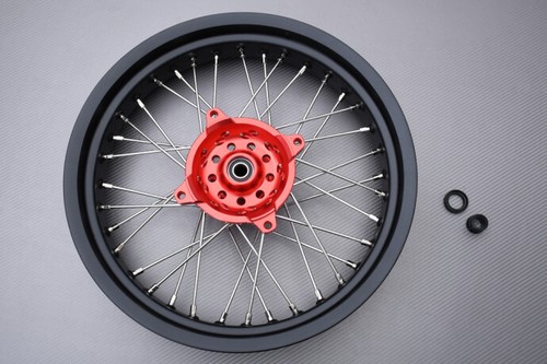 Red supermoto spoked rim - spoked,