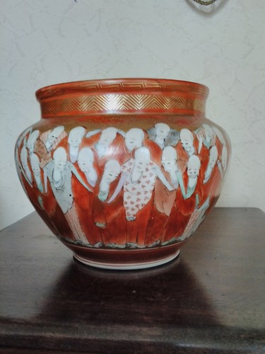 Antique oriental plant pot - plant,