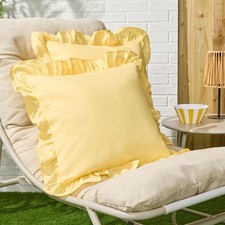 OHS Frill Cushion Covers Faux