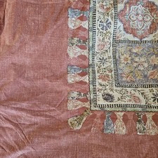 Dorma V&A Kalamkari Double Duvet Cover 2 Pillowcases Set Fringe Edge Red Beige
