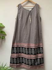 EAST Cotton Maxi Dress Size UK 20 Paisley NEW RRP £99 (With Cotton Slip Dress)