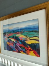 Farm Buildings British Rural Landscape Acrylic Print  Framed Vgc