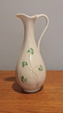 Vintage Belleek  Jug Shamrock Pattern 6th Green Mark Irish Porcelain