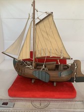 Vintage Wooden Dutch Fishing Boat Model
