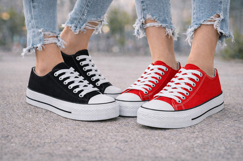Women canvas platform low - women's,