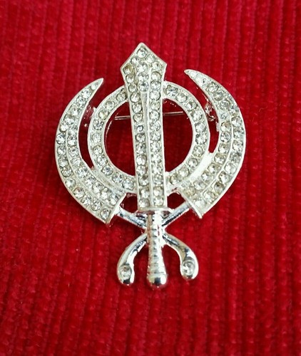 Sikh khanda brooch silver - khanda,