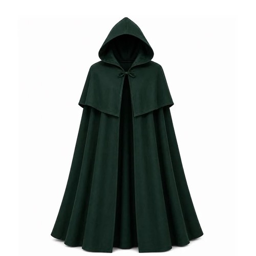 Dark green hooded cloak - hooded,