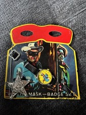 Vintage Lone Ranger disguise set - watch , mask and badge - Japan 1960's