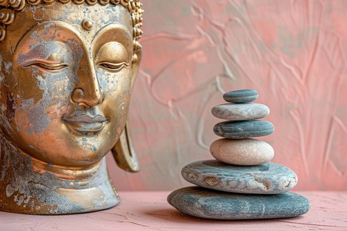 Golden buddha zen canvas - golden,