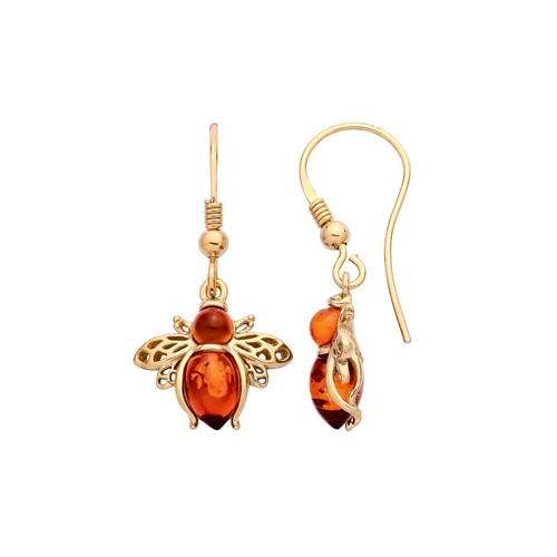 Baltic amber bee hook - amber,