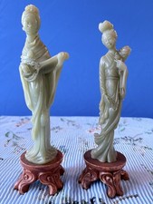Pair vintage celadon jade - pair,