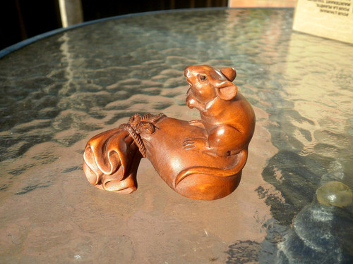 Hand carved wood netsuke - 1a.,