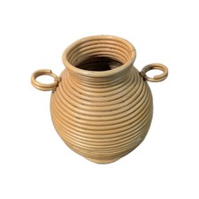 Rattan bamboo amphora vase - rattan,