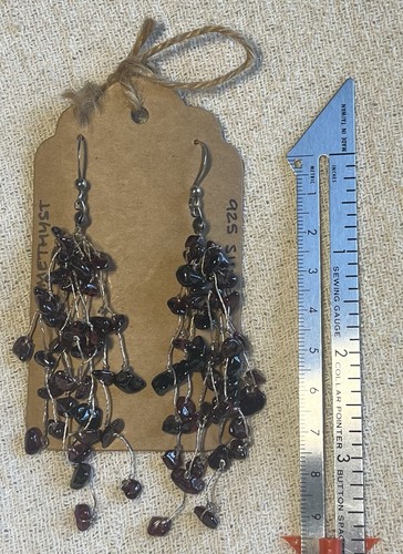 Amethyst pendant earrings - amethyst,
