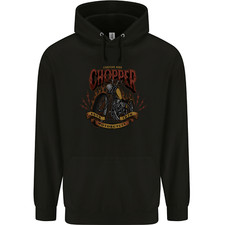 Custom Bike Chopper Biker Motorcycle Mens 80% Cotton Hoodie